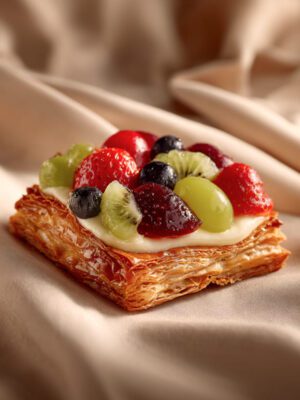 Hojaldre cuadrado con frutas frescas