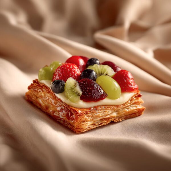 Hojaldre cuadrado con frutas frescas