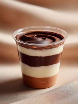 Postre tres chocolates en vaso