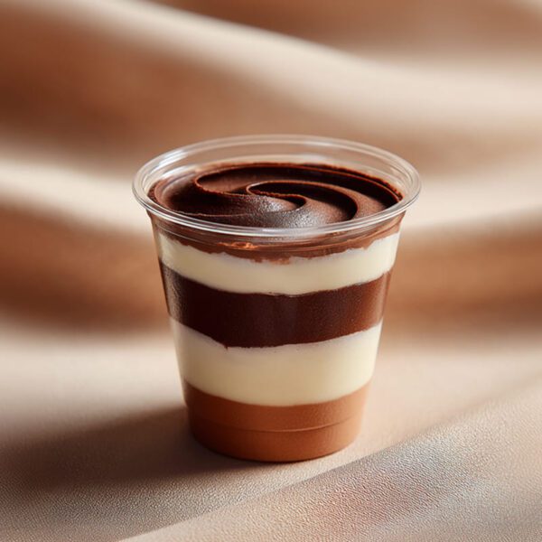 Postre tres chocolates en vaso